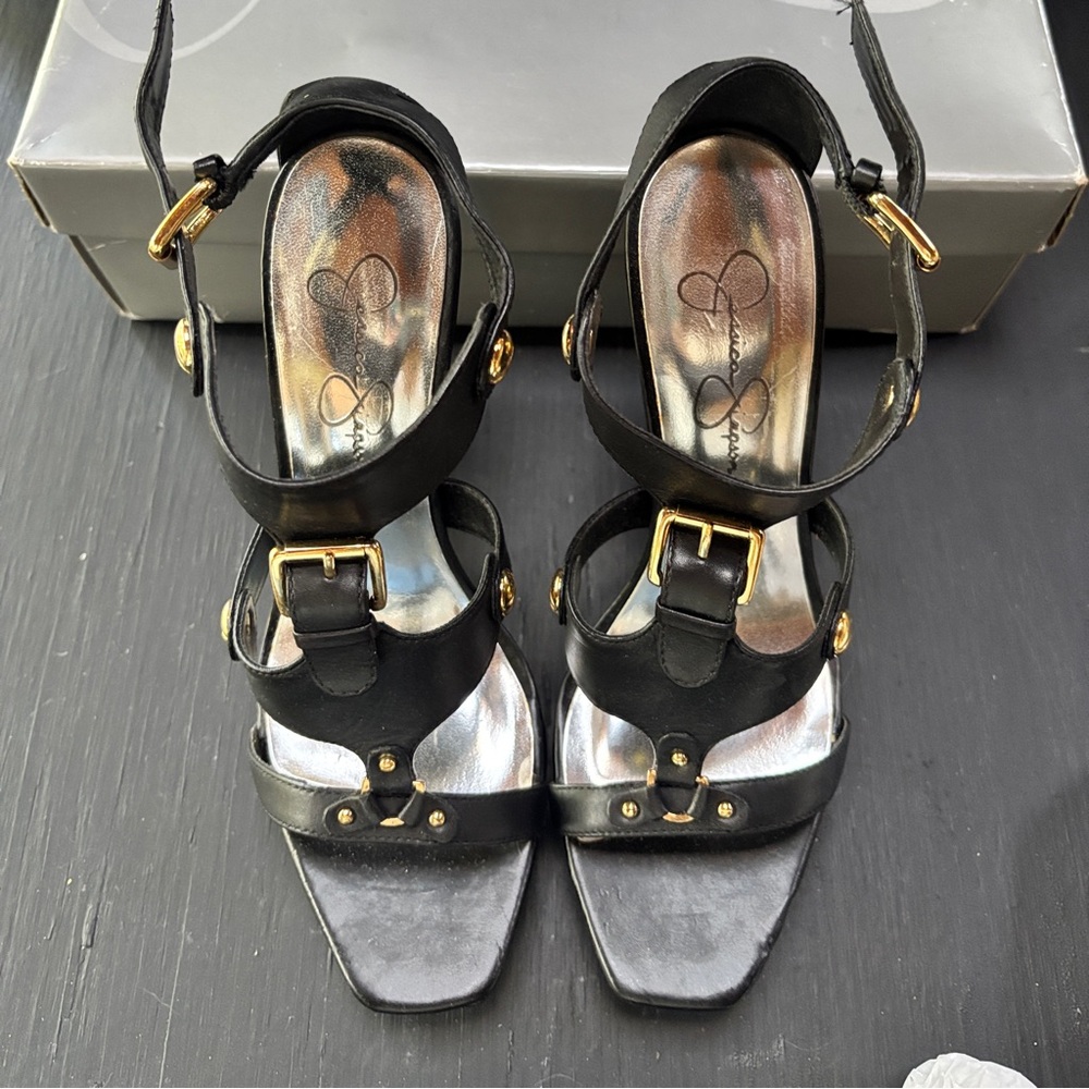 Jessica Simpson Black Strappy Heels